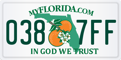 FL license plate 0387FF