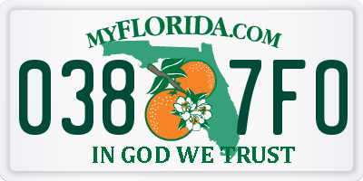 FL license plate 0387FO