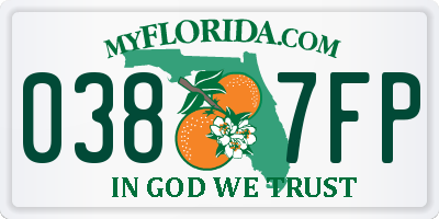 FL license plate 0387FP