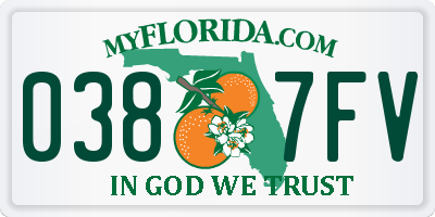 FL license plate 0387FV