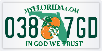 FL license plate 0387GD