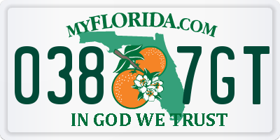 FL license plate 0387GT