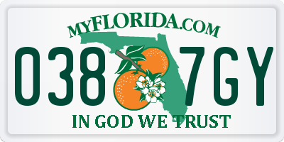 FL license plate 0387GY