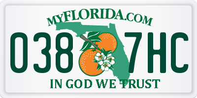 FL license plate 0387HC