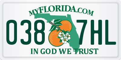 FL license plate 0387HL