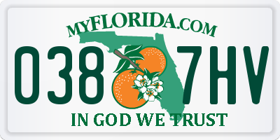 FL license plate 0387HV