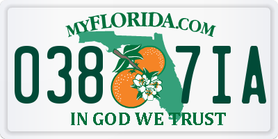 FL license plate 0387IA
