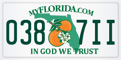 FL license plate 0387II