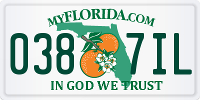 FL license plate 0387IL