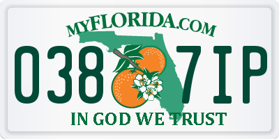 FL license plate 0387IP