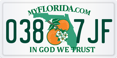 FL license plate 0387JF