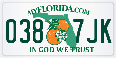 FL license plate 0387JK