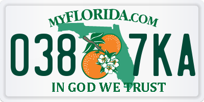 FL license plate 0387KA