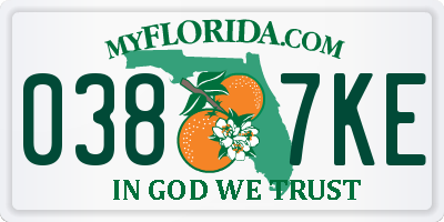 FL license plate 0387KE