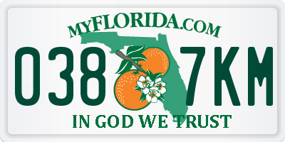 FL license plate 0387KM