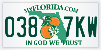 FL license plate 0387KW