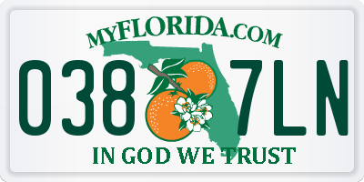 FL license plate 0387LN