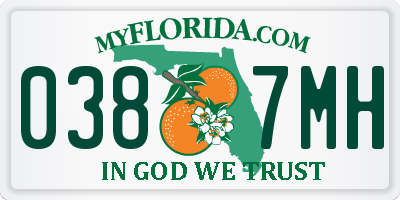FL license plate 0387MH