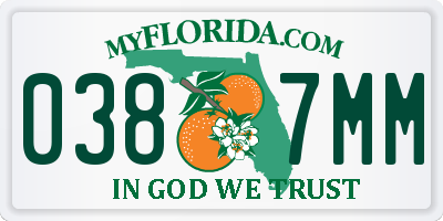 FL license plate 0387MM