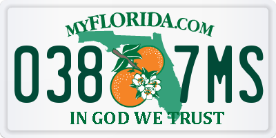 FL license plate 0387MS