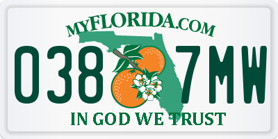 FL license plate 0387MW
