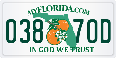 FL license plate 0387OD