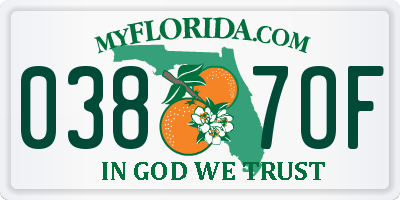 FL license plate 0387OF