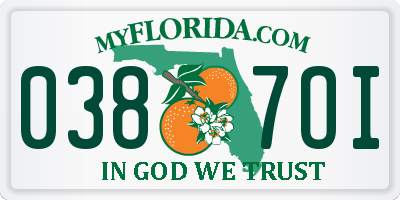 FL license plate 0387OI