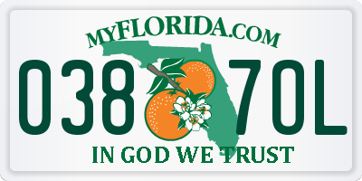FL license plate 0387OL
