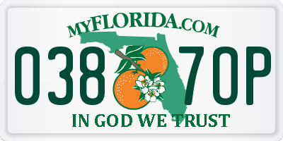 FL license plate 0387OP