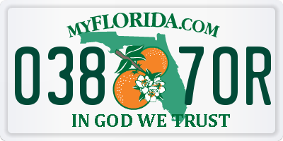 FL license plate 0387OR
