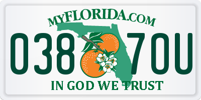 FL license plate 0387OU