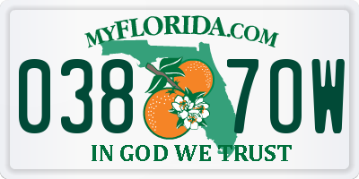 FL license plate 0387OW