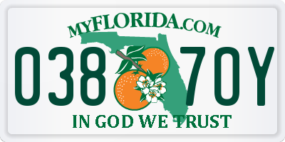 FL license plate 0387OY