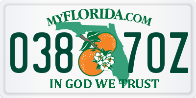 FL license plate 0387OZ