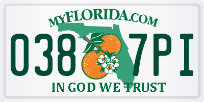 FL license plate 0387PI