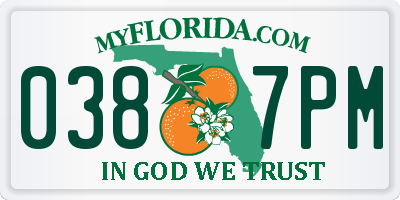 FL license plate 0387PM