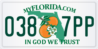 FL license plate 0387PP