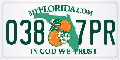 FL license plate 0387PR