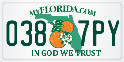 FL license plate 0387PY