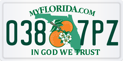 FL license plate 0387PZ