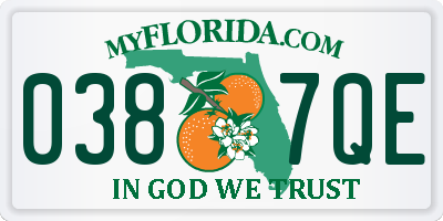 FL license plate 0387QE