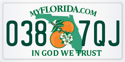 FL license plate 0387QJ
