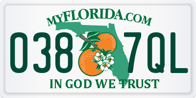FL license plate 0387QL