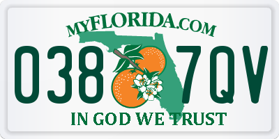 FL license plate 0387QV
