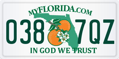 FL license plate 0387QZ