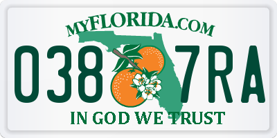 FL license plate 0387RA