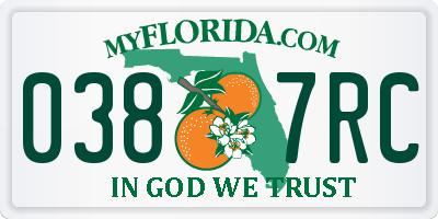 FL license plate 0387RC