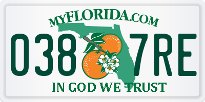 FL license plate 0387RE