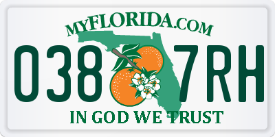 FL license plate 0387RH